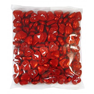 Milk Chocolate Red Hearts Filled With Caramel Flavour Crème 1kg Milk Chocolate Red Hearts Filled With Caramel Flavour Crème 1kg
